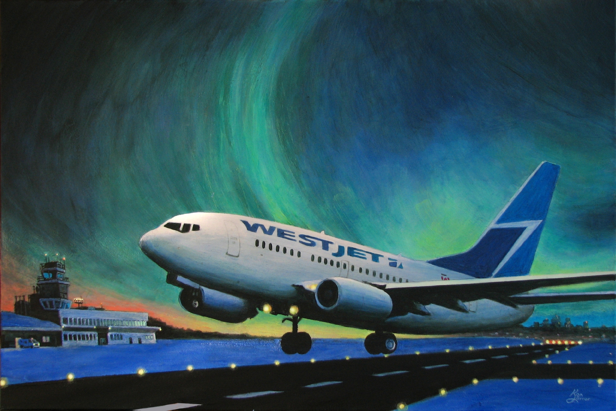 WestJet Yellowknife Arrival, daylight view